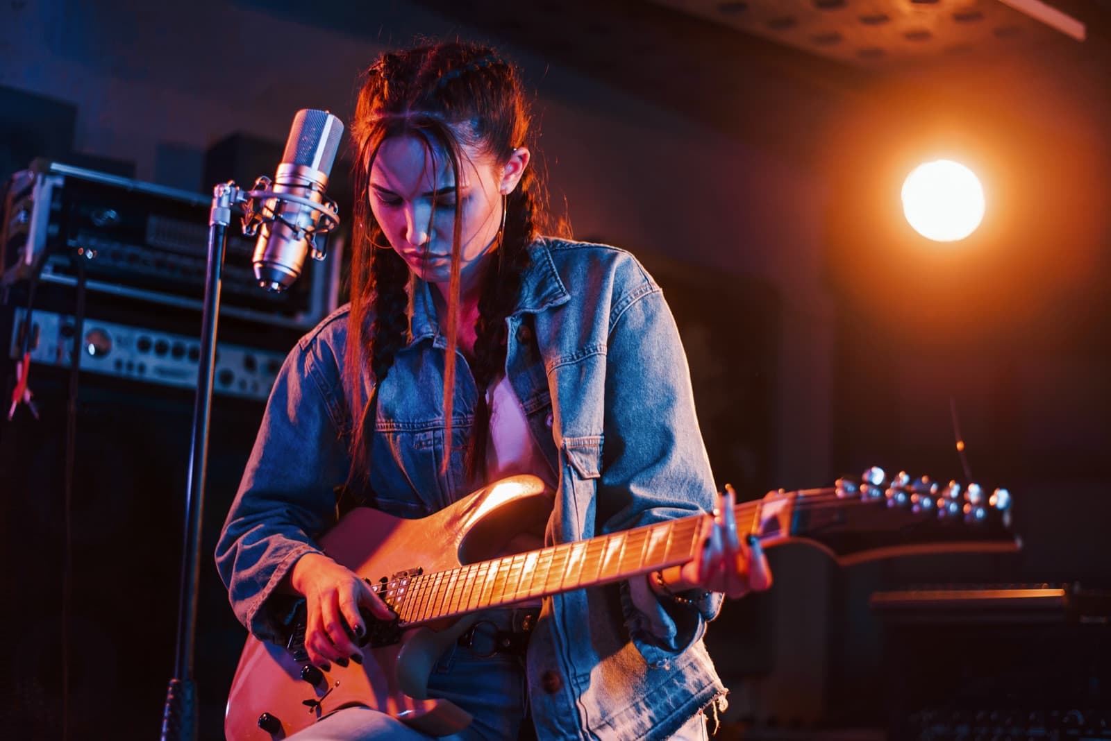 Gitariste in de opnamestudio — AI beats bij BeatsLovers