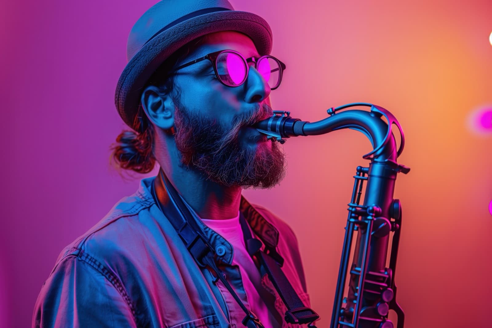 Saxofonist speelt in de studio — AI beats bij BeatsLovers